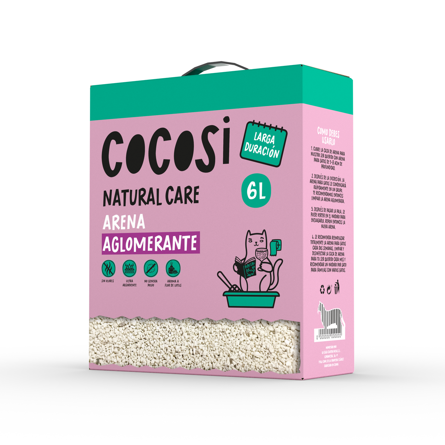 Arena aglomerante para gatos bentonita pack carton 6L