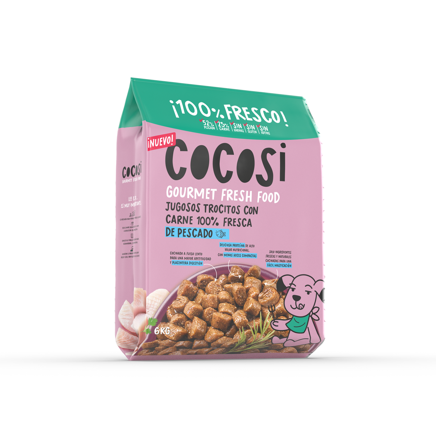 Comida fresca natural  para perros sabor pescado