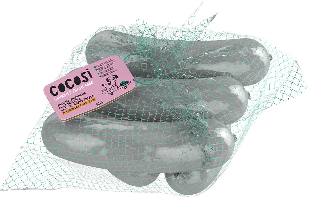 Malla salchichas para perros sabor cerdo con pollo