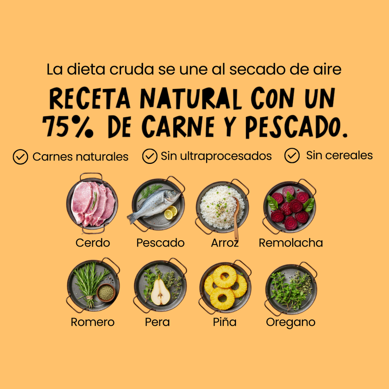 Comida fresca natural para perros sabor cerdo