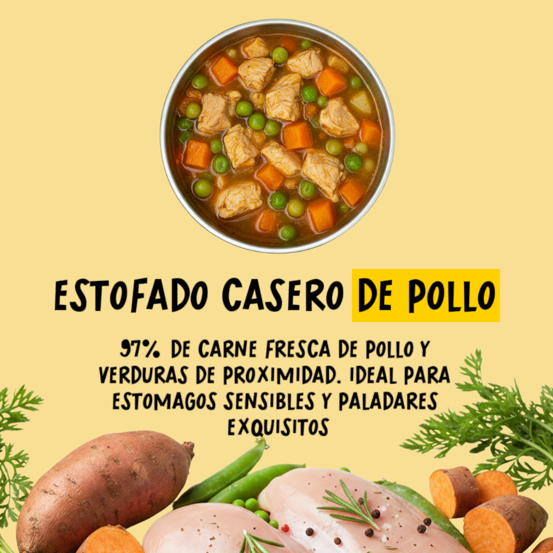 Estofado casero para perro de pollo en salsa