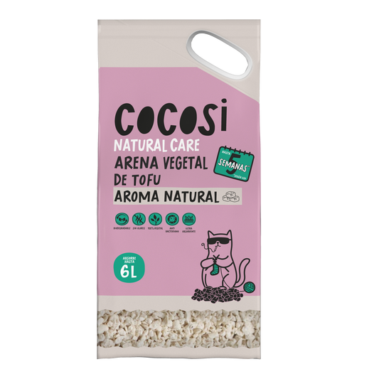 Arena vegetal de tofu para gatos 6L