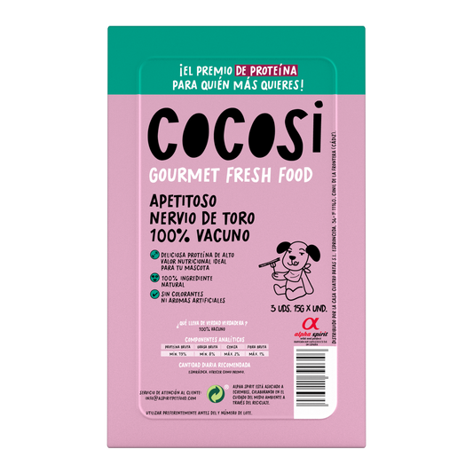 Snack para perro nervio de toro
