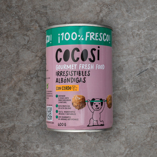 Albóndigas en salsa para perro sabor cerdo