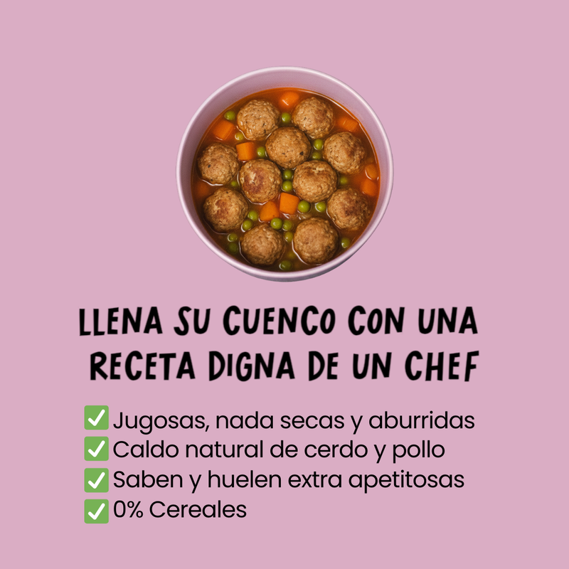 Albóndigas en salsa para perro sabor pollo