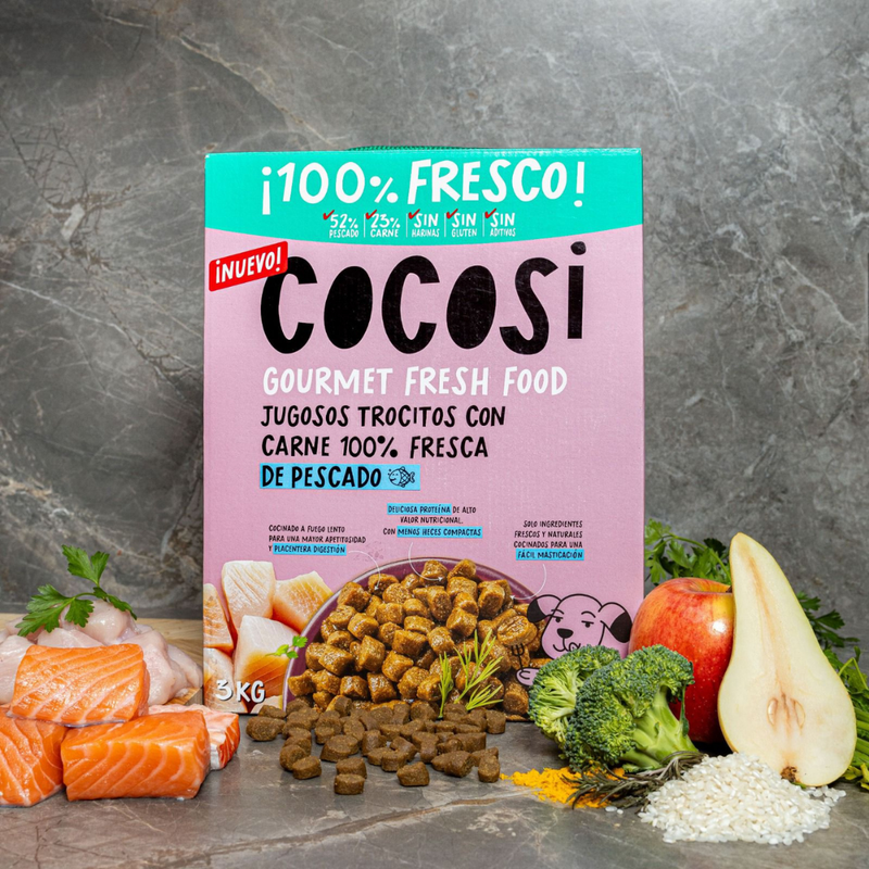 Comida fresca natural  para perros sabor pescado