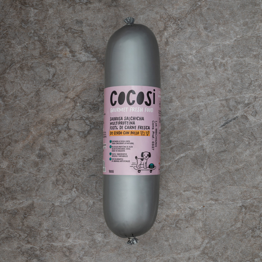 Salchichas para perros sabor cerdo con pollo