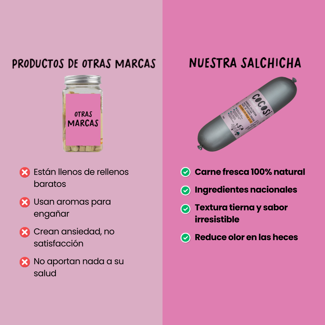 Salchichas para perros sabor cerdo con pollo