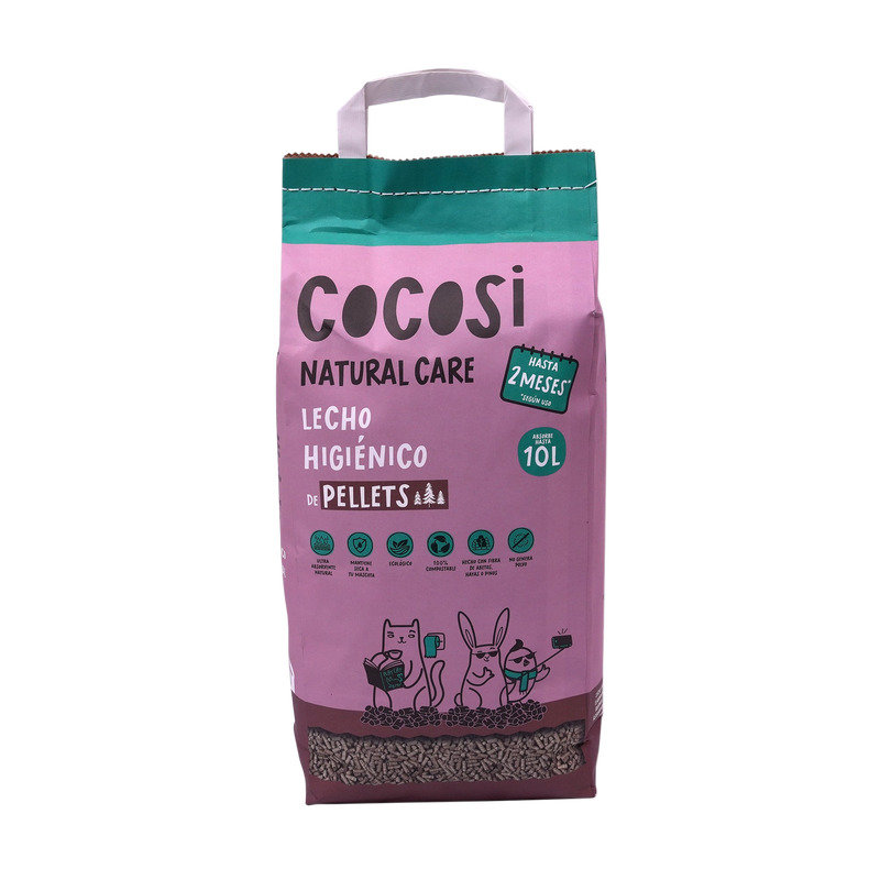 Lecho Higienico pellets de Madera para Mascotas 10L