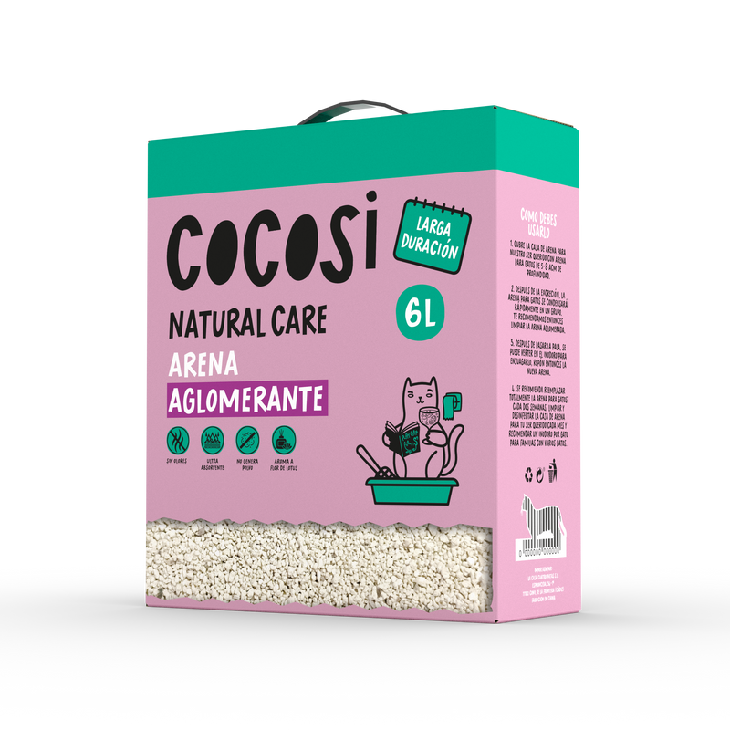 Arena aglomerante para gatos bentonita pack carton 6L