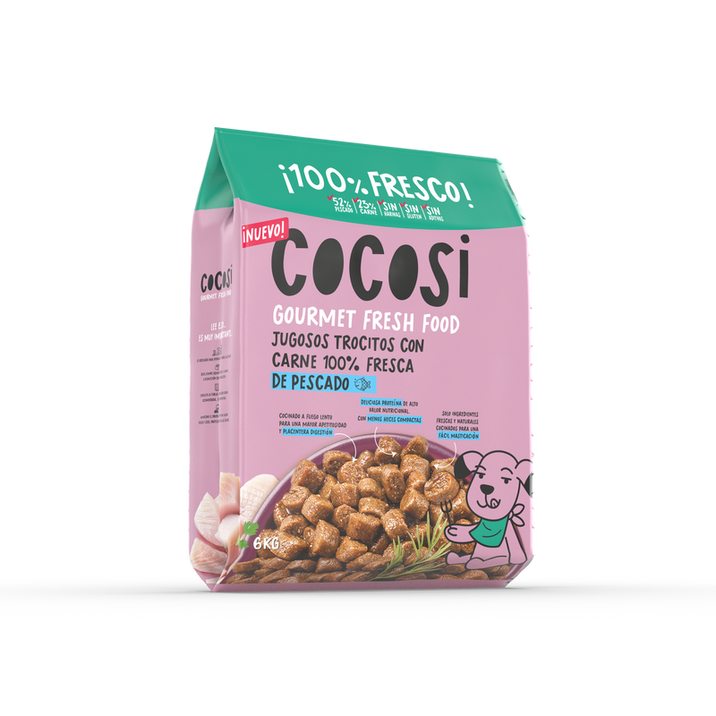 Comida fresca natural  para perros sabor pescado
