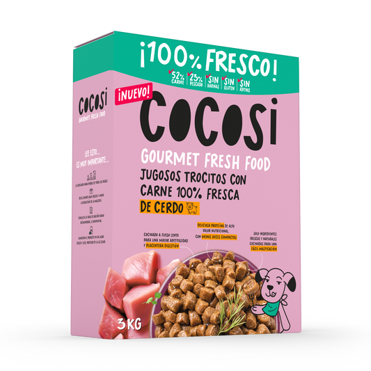 Comida fresca natural para perros sabor cerdo