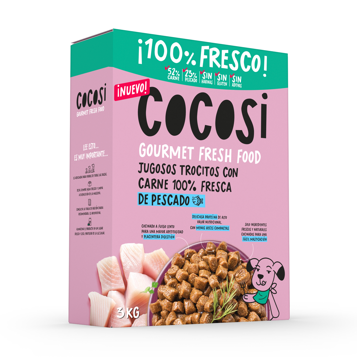 Comida fresca natural  para perros sabor pescado