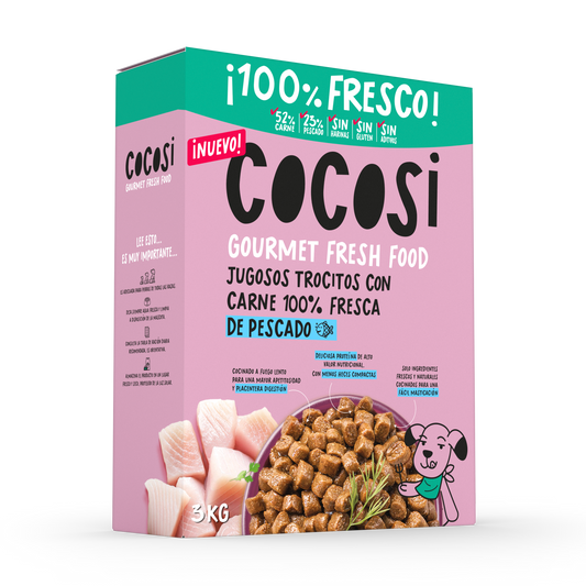 Comida fresca natural  para perros sabor pescado