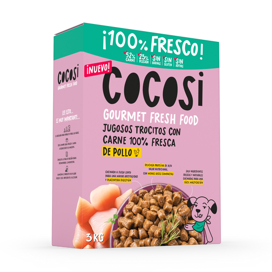 Comida fresca natural para perros sabor pollo