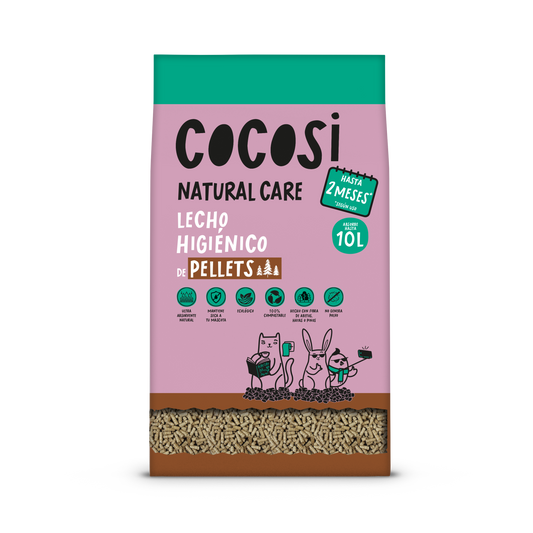 Lecho Higienico pellets de Madera para Mascotas 10L