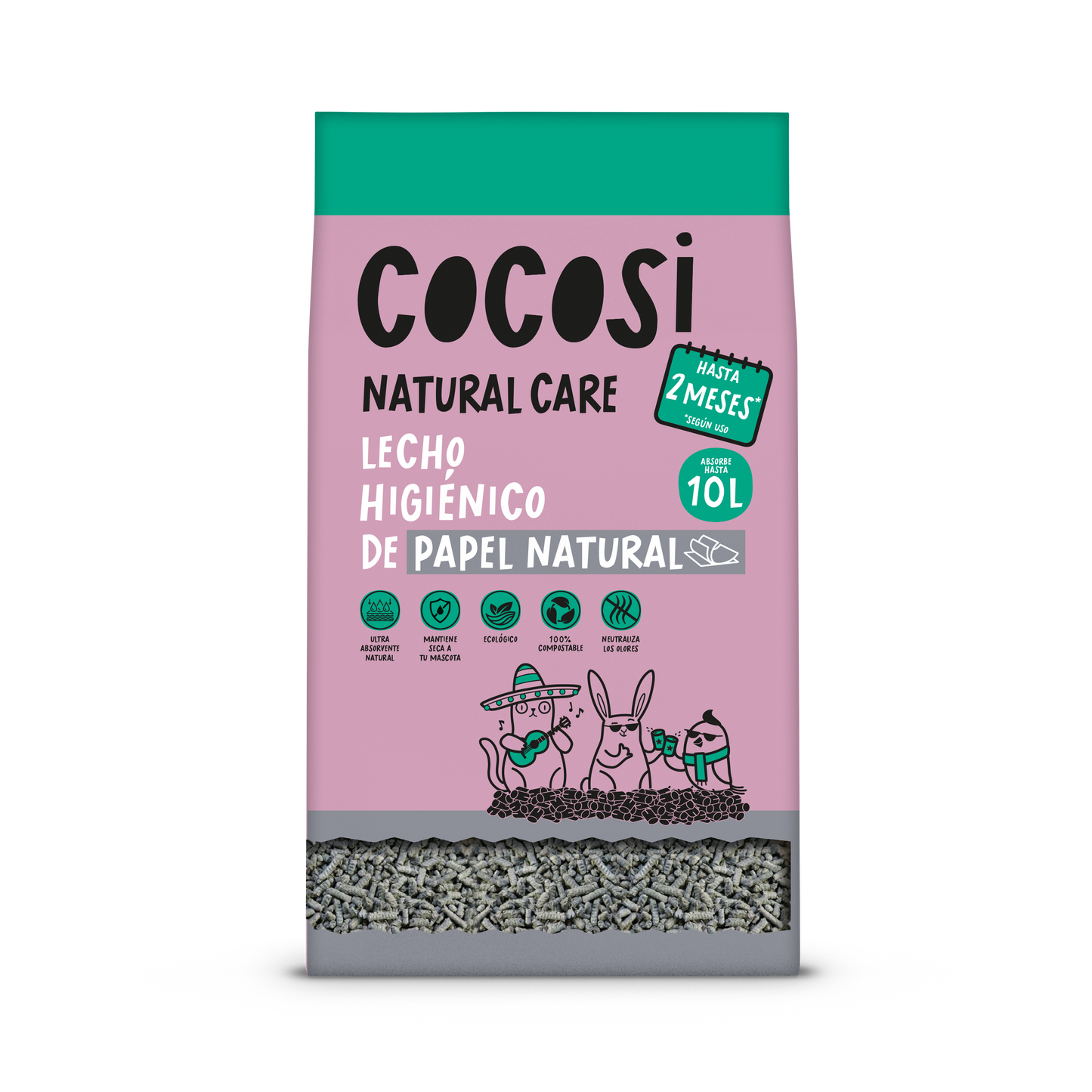 Lecho higiénico de papel natural 10L