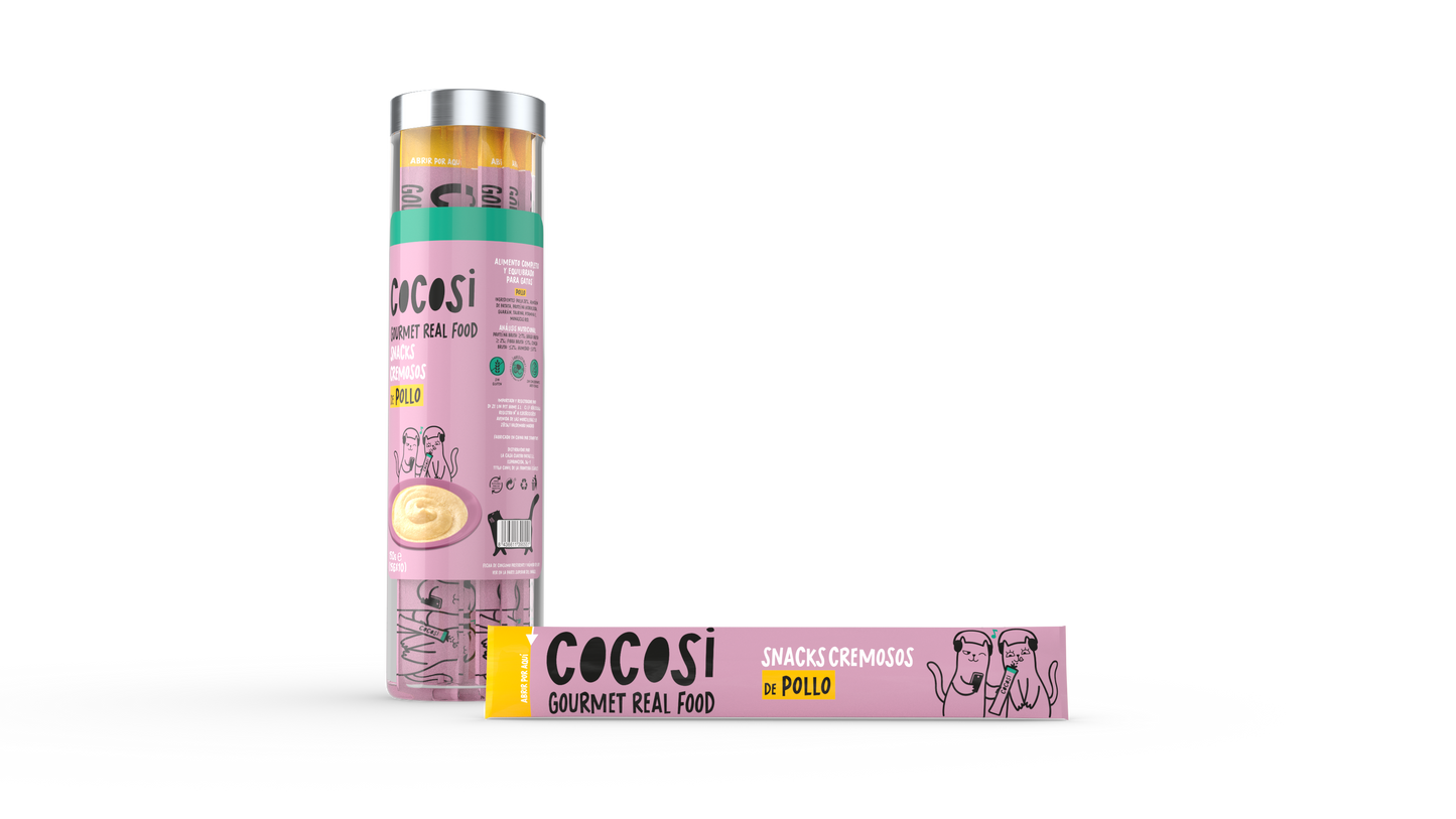 Snack Cremoso para gato de pollo