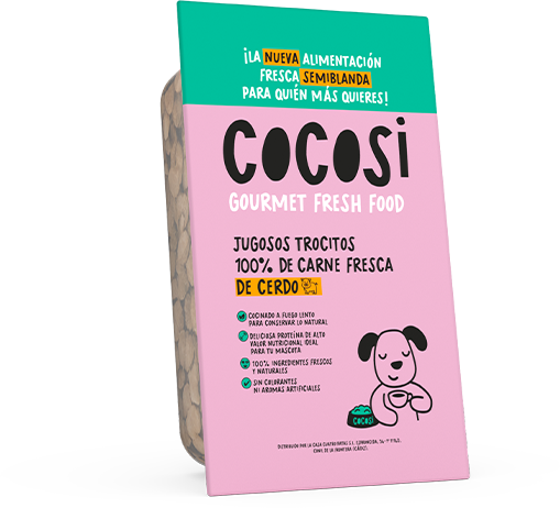 Comida fresca natural para perros sabor cerdo 200g x8 unidades