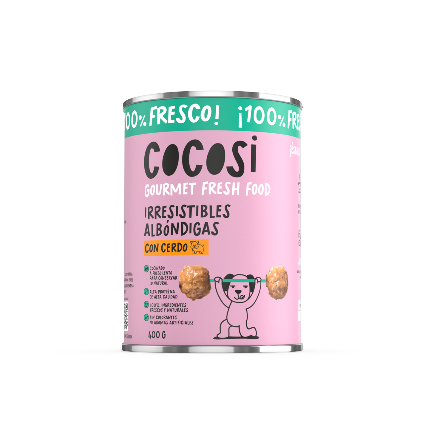 Lata albóndigas para perros sabor cerdo