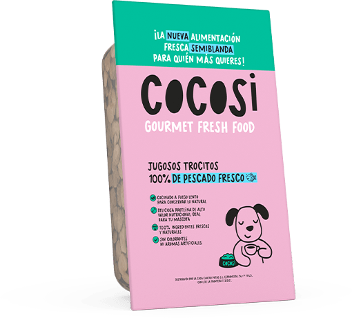 Comida fresca natural para perros sabor pescado 200g x8 unidades